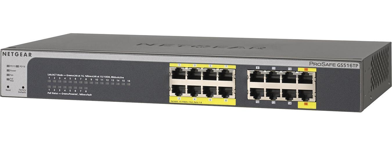 netgear gs516tp switch poe gigabit netgear gs516tp